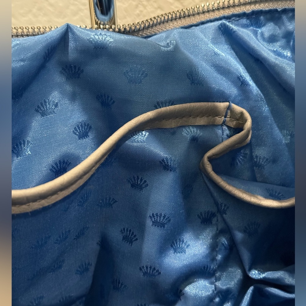 Juicy Couture Gray Leather with Royal Blue Interior Shoulder Purse - Picture 9 of 15